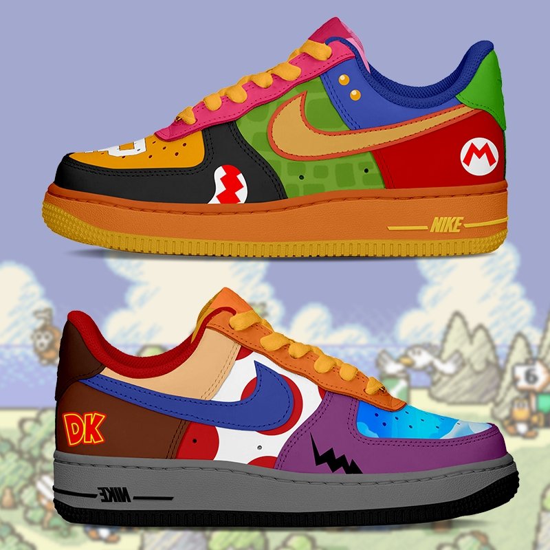 Air Force 1 Niños - Mario Bros Collage - Art Force Custom