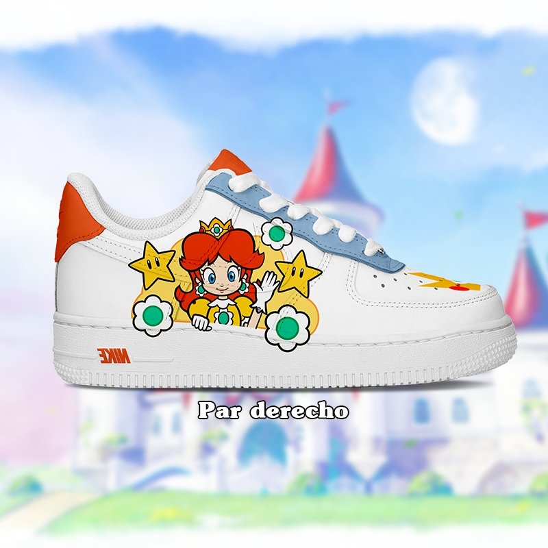 Air Force 1 Niños - Peach & Daisy - Art Force Custom