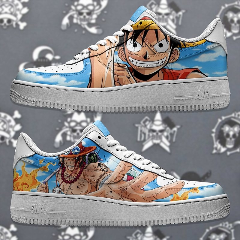 Air Force 1 x Luffy x Ace Sky - Art Force Custom