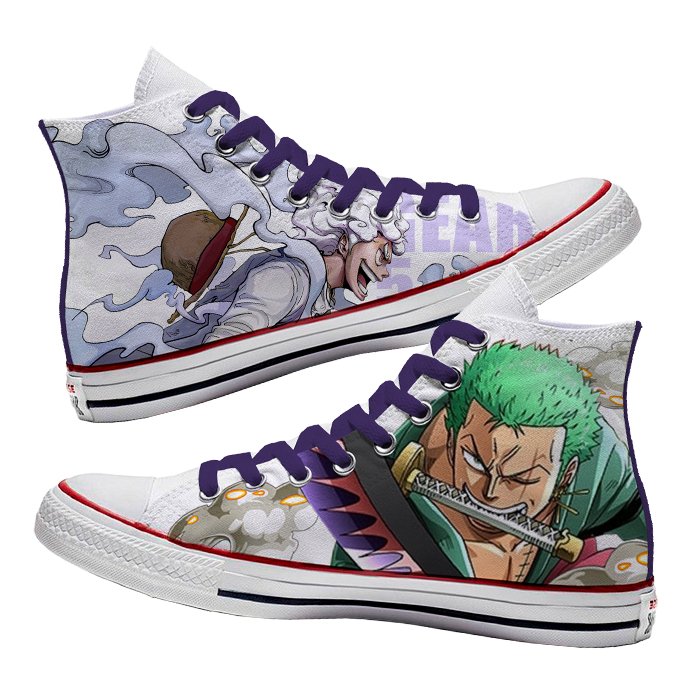 Converse x Luffy Gear 5 x Zoro - Art Force Custom