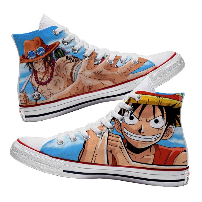 Converse x Luffy x Ace Sky - Art Force Custom