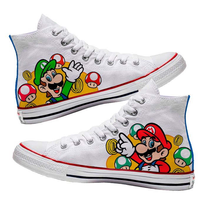 Converse x Mario & Luigi - Art Force Custom