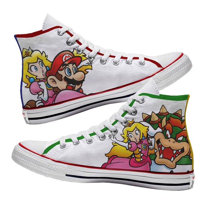 Converse x Mario vs Bowser - Art Force Custom