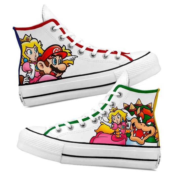 Converse x Mario vs Bowser - Art Force Custom